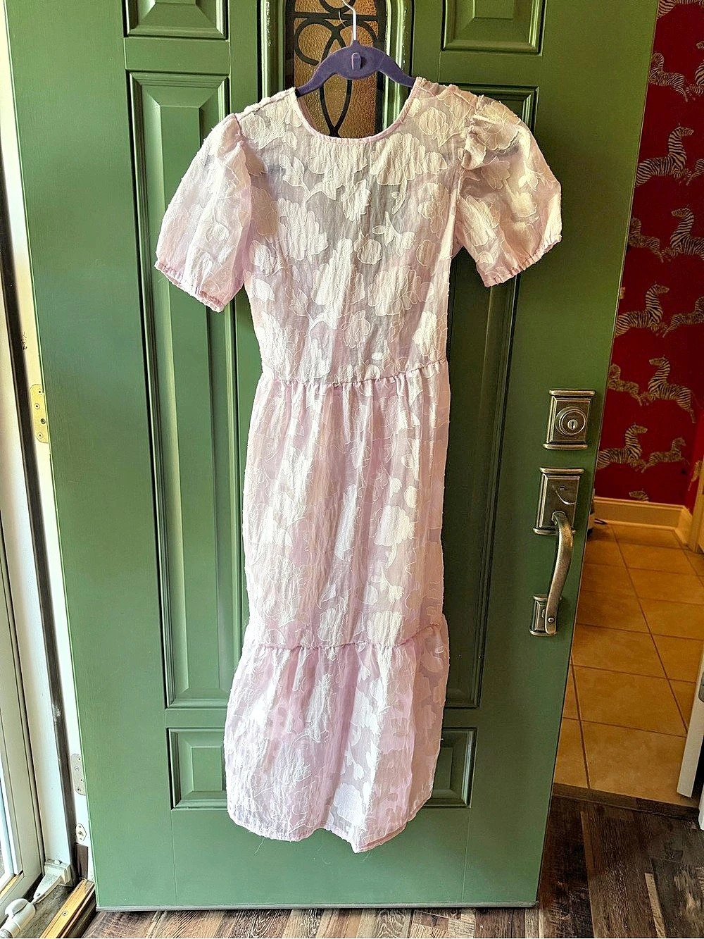 H&M Floral Midi Dress in Pink & White Size XS Like New